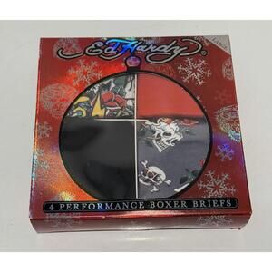 Mens Ed Hardy 4 Performance Boxer Brief Size Large